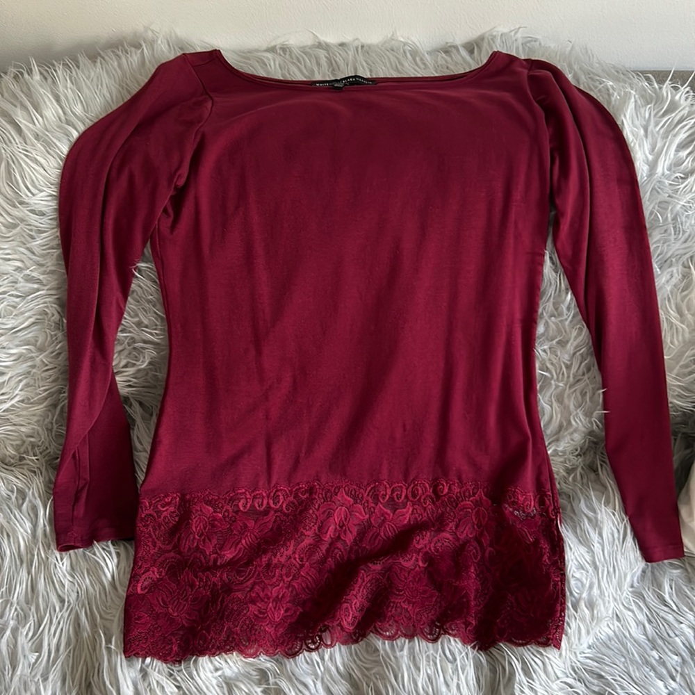 WHBM lace bottom tee